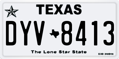 TX license plate DYV8413