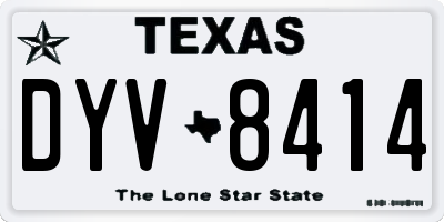 TX license plate DYV8414