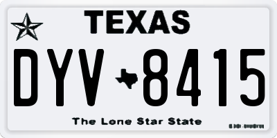 TX license plate DYV8415
