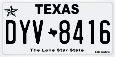 TX license plate DYV8416