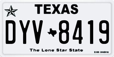 TX license plate DYV8419