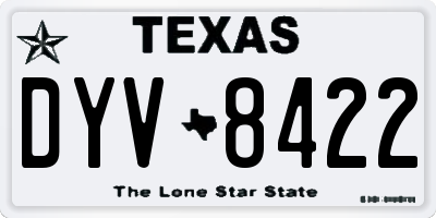 TX license plate DYV8422