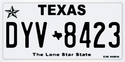 TX license plate DYV8423