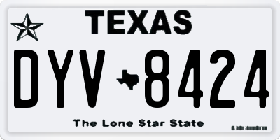 TX license plate DYV8424