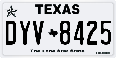 TX license plate DYV8425