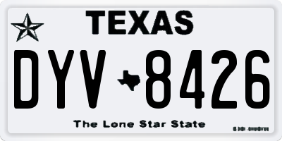 TX license plate DYV8426