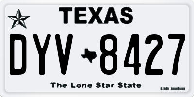 TX license plate DYV8427