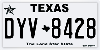 TX license plate DYV8428