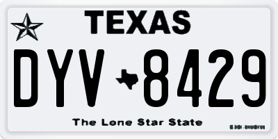 TX license plate DYV8429