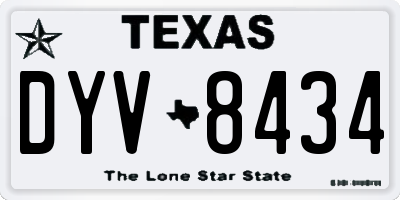 TX license plate DYV8434