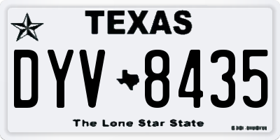 TX license plate DYV8435
