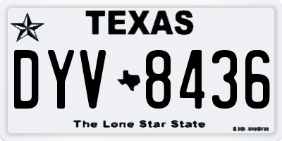 TX license plate DYV8436