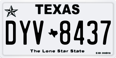 TX license plate DYV8437