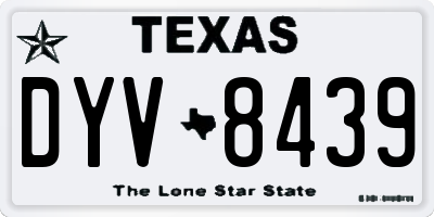 TX license plate DYV8439