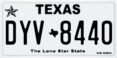 TX license plate DYV8440