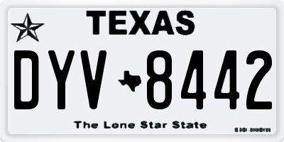 TX license plate DYV8442