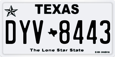 TX license plate DYV8443