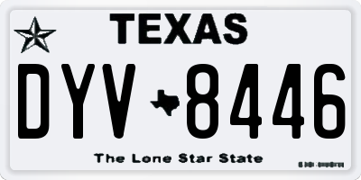 TX license plate DYV8446