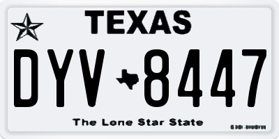 TX license plate DYV8447