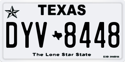 TX license plate DYV8448