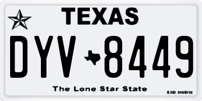 TX license plate DYV8449