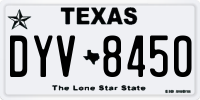 TX license plate DYV8450