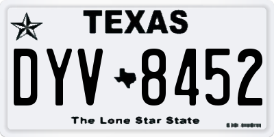 TX license plate DYV8452