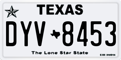 TX license plate DYV8453