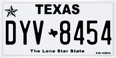 TX license plate DYV8454