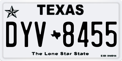 TX license plate DYV8455