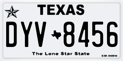 TX license plate DYV8456
