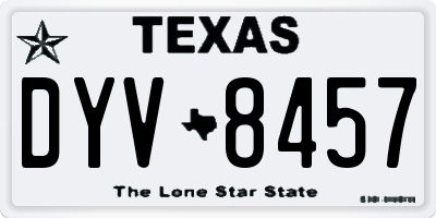 TX license plate DYV8457