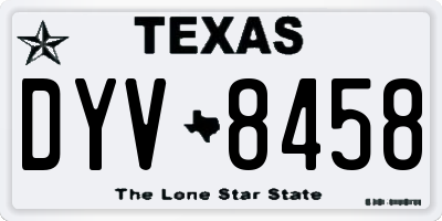 TX license plate DYV8458