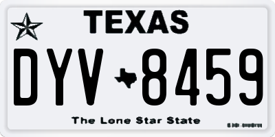 TX license plate DYV8459