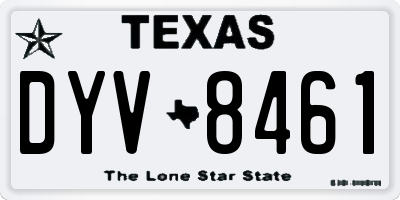 TX license plate DYV8461