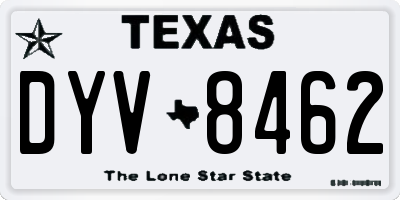TX license plate DYV8462