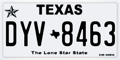 TX license plate DYV8463