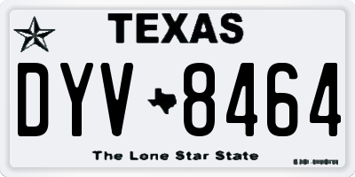 TX license plate DYV8464