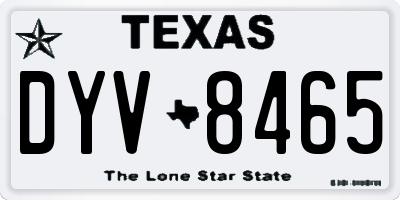 TX license plate DYV8465