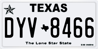 TX license plate DYV8466
