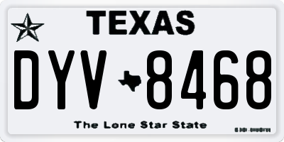 TX license plate DYV8468