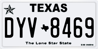 TX license plate DYV8469