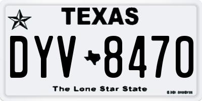 TX license plate DYV8470