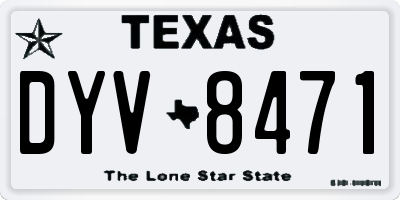 TX license plate DYV8471