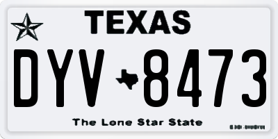 TX license plate DYV8473