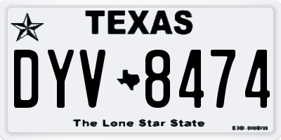 TX license plate DYV8474