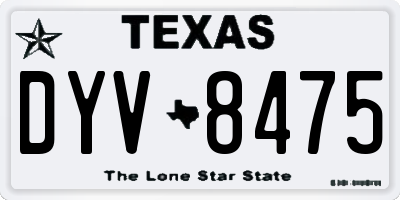 TX license plate DYV8475