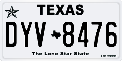 TX license plate DYV8476