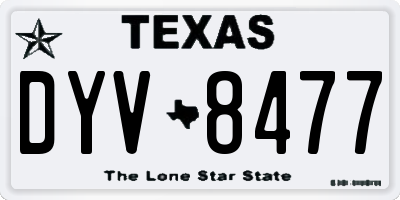 TX license plate DYV8477