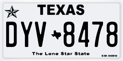 TX license plate DYV8478